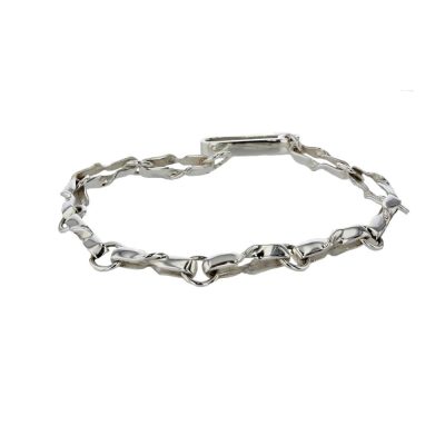 Handmade Sterling Silver Twist Link Bracelet