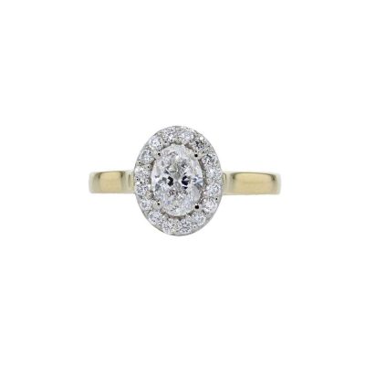 Oval Diamond Cluster Ring with 18ct Yellow Gold Band