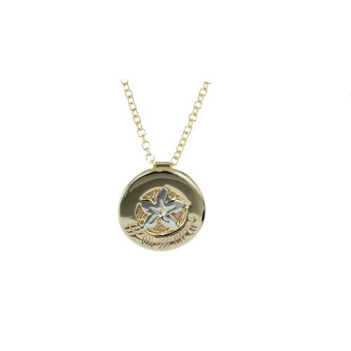 Burren Collection Burren Ogham 9ct Yellow Gold Disc Pendant