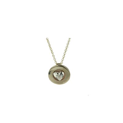 9ct. Yellow Gold Pendant with White Gold Heart