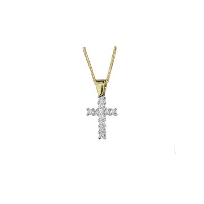 Handmade Diamond Cross, 18ct Yellow Gold