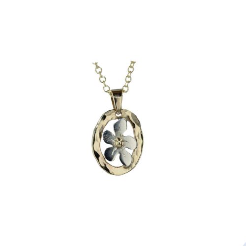 Burren Collection Oval 9ct Yellow Gold Burren Flower Pendant