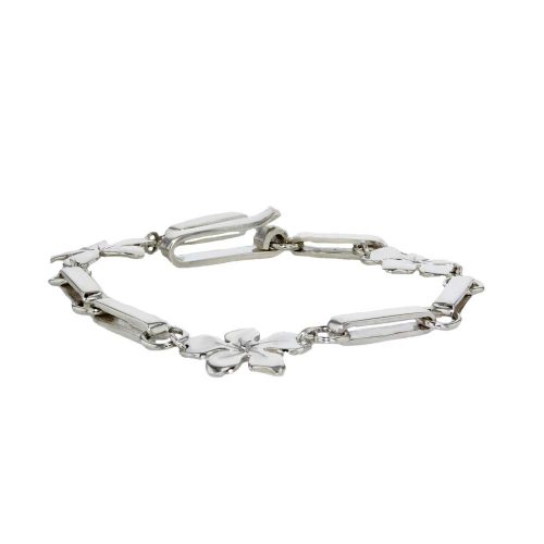 Bracelets Sterling Silver Burren Flower Flat Link Bracelet