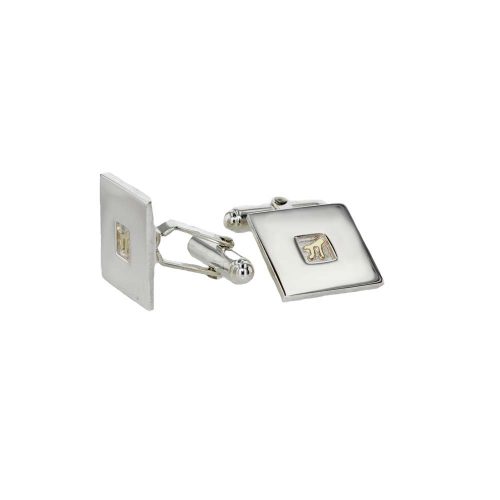 Burren Carousel Sterling Silver Burren Cufflinks inset 9ct. Gold Dolmen