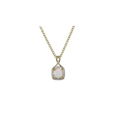Opal and Diamond Pendant in 9ct Yellow Gold