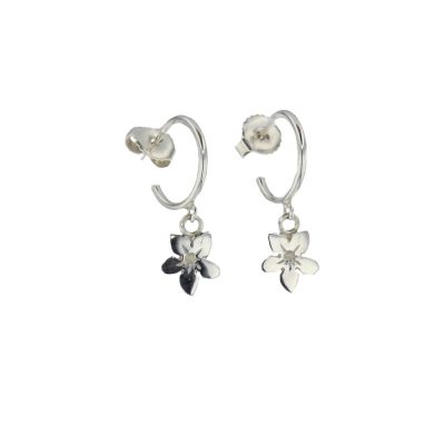 Sterling Silver Burren Flower Hoop Earrings