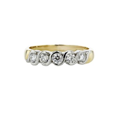 5 Diamond Wave Eternity Ring set in Platinum
