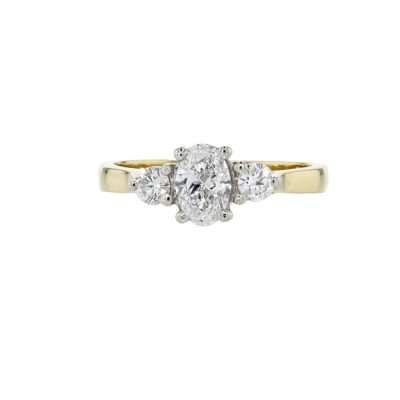 Oval Diamond Three Stone Ring