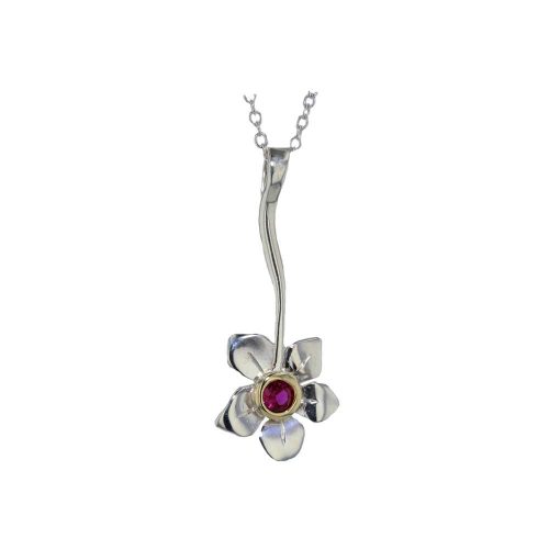 Burren Collection Sterling Silver Burren Flower Pendant with Stem