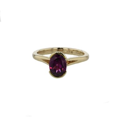 1.40ct. Oval Rhodolite Garnet in a Half Bezel Setting