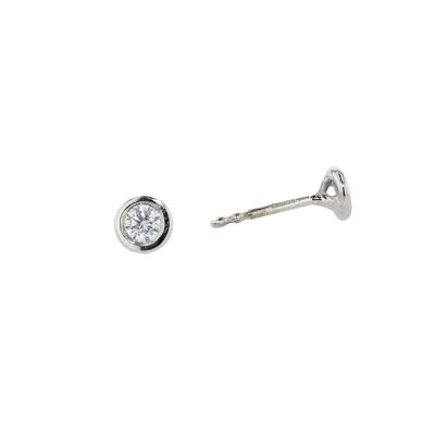 18ct White Gold Bezel set 0.30ct Diamond Earrings