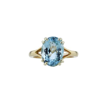 Oval 4.94ct Aquamarine Dress Ring