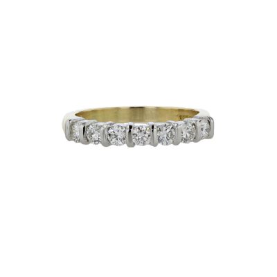 18ct Yellow Gold Diamond Eternity Ring with Platinum Setting