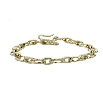 9ct. Handmade Oval Link Solid Yellow Gold Bracelet