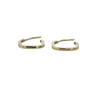 9ct Yellow Gold Handmade Square Hoop Earrings