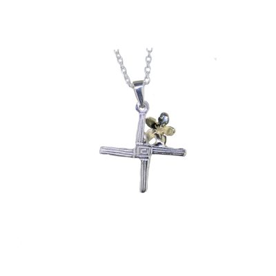 Handmade St Brigid's Cross with a Yellow Gold Burren Flower