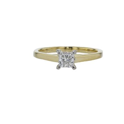 18ct. Gold 0.50ct Princess Cut Diamond Solitaire Ring