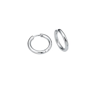 Polished Silver Hoop Earrings