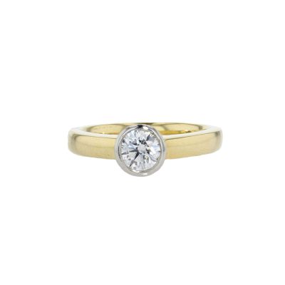 Bezel Set Round 0.50ct Brilliant Cut Engagement Ring