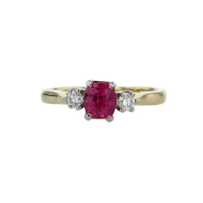 1.12ct Spinel & Diamond Ring in 18ct. Yellow Gold