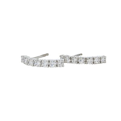 0.80ct Half Hoop Diamond Earrings, 18ct White Gold