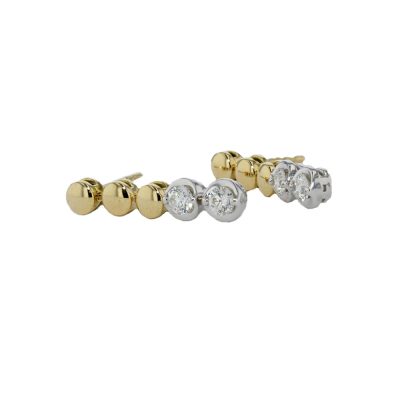 0.40ct Diamond & 18ct Yellow Gold Bead Drop Earrings