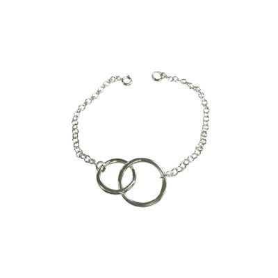 Sterling Silver Large and Small Circle Bracelet