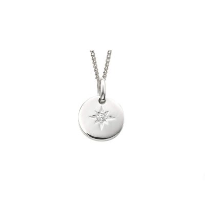 Star Disc Pendant With Cubic Zirconia