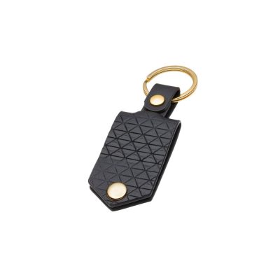 Fred Bennett Patterned Leather Key Chain with Engravable Tag