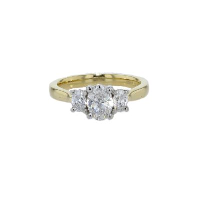 Three Stone Oval Diamond Trilogy Ring