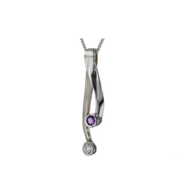 Sterling Silver Handforged Bezel set Pendant