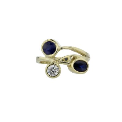 9ct Yellow Gold Sapphire & CZ Birthstone/Gemstone Ring