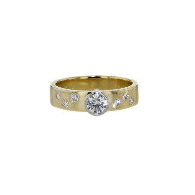 Bezel Set 0.37ct Diamond Ring in 18ct Yellow Gold