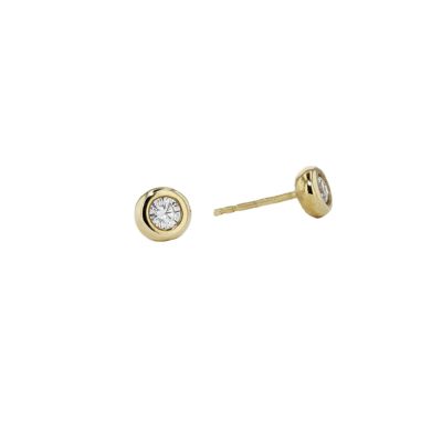 Bezel set 0.30ct Diamond Earrings, 18ct Yellow Gold