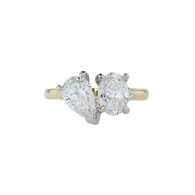 Toi et Moi, Pear and Oval LAB Diamond Ring