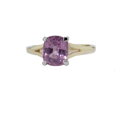 2.50ct Cushion Shaped Pink Spinel, 9ct Yellow Gold