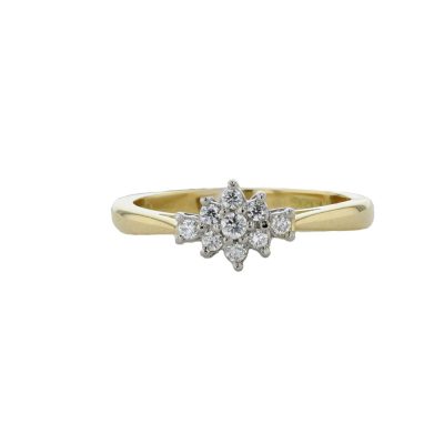 18ct Yellow Gold, Cluster Diamond Ring