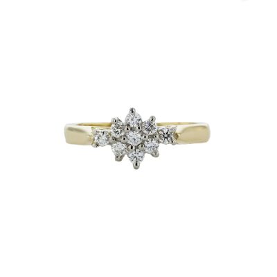 Marquise Cluster Shaped Diamond Ring, 18ct Gold