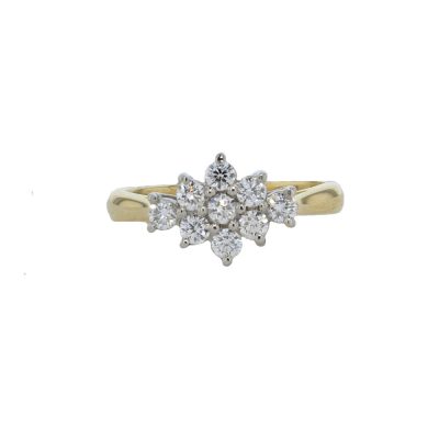 Marquise Shaped Cluster Diamond Ring, 18ct Gold