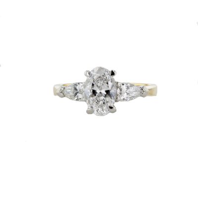 18ct Yellow Gold Lab Grown 1.76ct Lab Grown Diamond Three Stone Ring