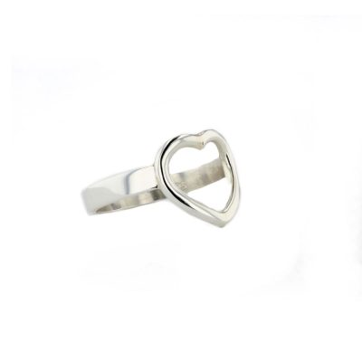 Open Heart Silver Ring